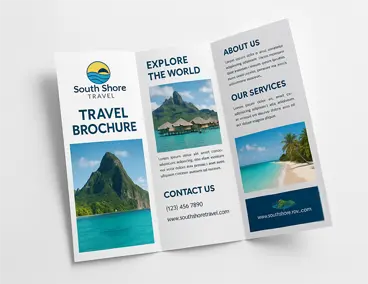 A custom travel brochure mockup made by Anchorline Web Design